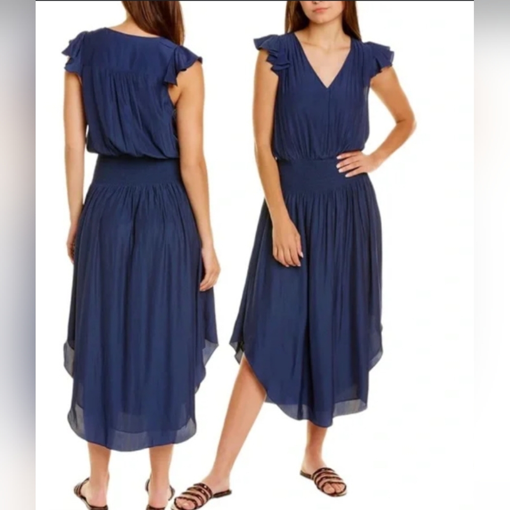 Ramy Brook Silk Reina Dress NAVY XXL NWT